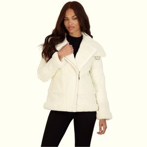 Tahari Women's Saylor Mixed Media Puffer Coat size M